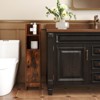 Costway Bathroom Storage Cabinet with Adjustable Shelf 1 Door & 2 Open Shelves Living Room White/Black/Brown - 4 of 4