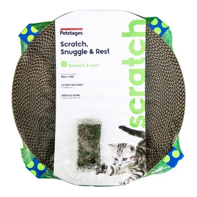 Colorful Corrugated Cardboard Cat Scratcher with Catnip