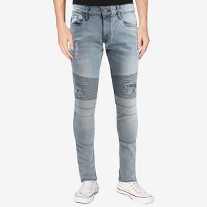 RAW X Men's Stretch Moto Denim Jeans(plus size pants in available) - 1 of 4