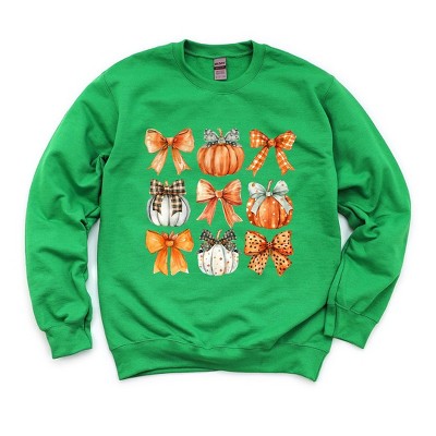 Simply Sage Market Women's Graphic Sweatshirt Coquette Fall Pumpkin and Bows