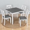 Mshliw 5-Piece Dining Table Set with 4 Chairs, Modern Square Wood Dining Table Set for 4, Space-Saving Kitchen & Dining Room Set - 4 of 4