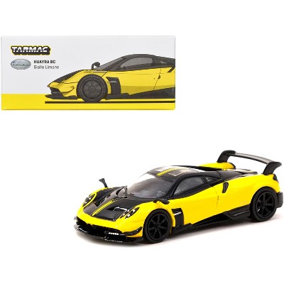 Pagani Huayra BC Giallo Limone Yellow and Black "Global64" Series 1/64 Diecast Model Car by Tarmac Works