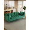 Akoasm Convertible Velvet Sofa for Small Living Rooms, Bedrooms & Offices-Green - 2 of 4