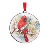 Winter Cardinal and Pine Branch Disc Ornament (Set of 12) - 4 of 4