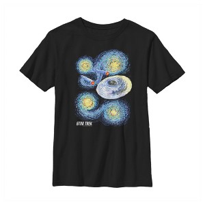 Boy's Star Trek Starry Night Enterprise T-Shirt - 1 of 4
