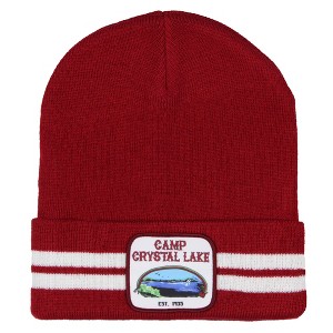 Friday The 13th Beanie Camp Crystal Lake Sign Patch Knit Beanie Hat Cap - 1 of 4