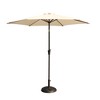 TiramisuBest 8.8ft Outdoor Aluminum Patio Umbrella with 33 Pound Round Resin Base Push Button Tilt & Crank Lift Creme - 2 of 4