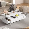 43.3" Lift-Top Coffee Table with Hidden Storage, 2 Drawers and Foldable Top for Dining or Work Use - Panipeachy - 2 of 4