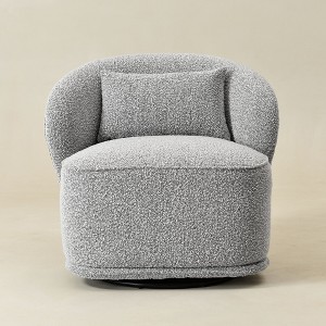 KINWELL Modern Boucle Upholstered 360° Swivel Accent Chair - 1 of 4