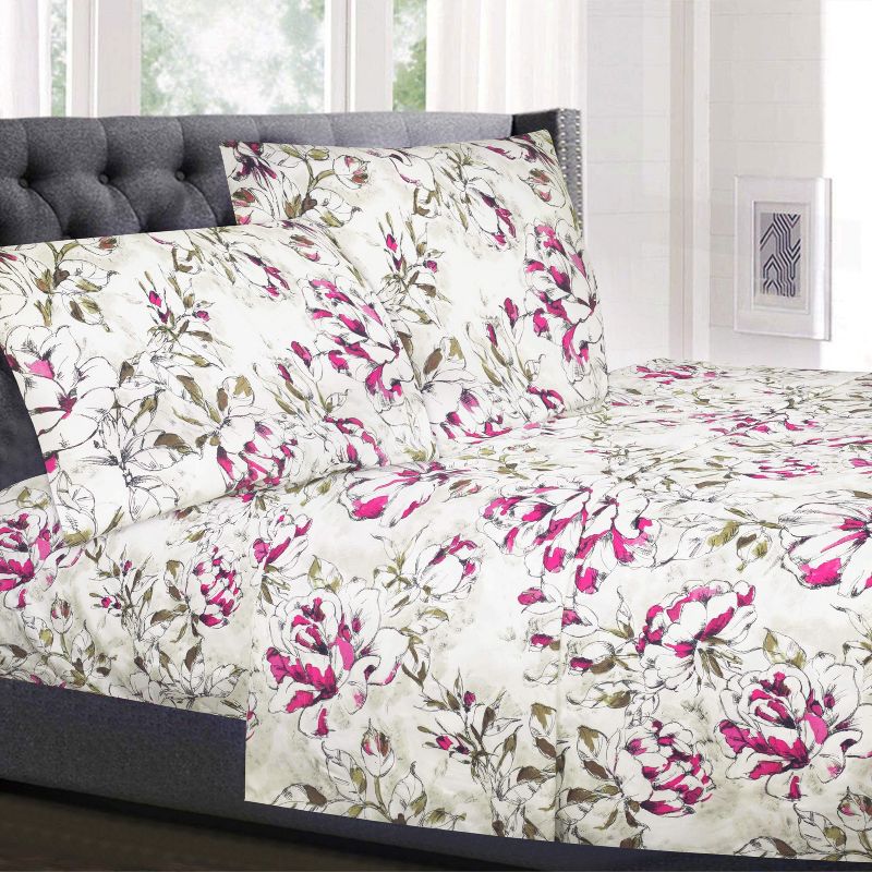 4 Piece Printed Sheet Set, Supreme Soft 1800 Series, Double Brushed Microfiber Sheets by Sweet Home Collection™, 1 of 6