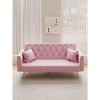 CAVINAS American Retro Velvet Upholstered Loveseat Sofa, Modern Convertible Sofa, Velvet Couch for Living Room, Bedroom, Office - 4 of 4