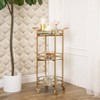 Zamora 3 Tier Cylinder Gold Bar Cart Gold - Abbyson Living - image 3 of 4
