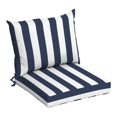 Arden Selections Outdoor Deep Seat Set Cabana Stripe Black : Target