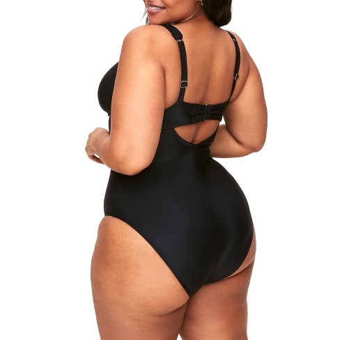 Adore Me Women's Evangeline One Piece Swimwear 1x / Jet Black : Target