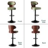PAGED 1Pc Bar Stools, Bentwood Swivel Counter Stools with Back & Footrest, PU Leather Upholstered Dining Chairs for Kitchen Island - 4 of 4