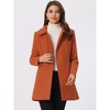 INSPIRE CHIC Women's Christmas Peter Pan Collar Double Breasted Long Trench Winter Pea Coat - 3 of 4