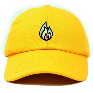 Dalix Fire Embroidered Lit Flame Dad Hat Cotton Baseball Cap Adjustable Mens - 1 of 4