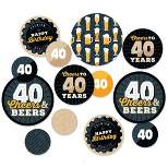 Big Dot of Happiness Cheers and Beers to 40 Years - 40th Birthday Party Giant Circle Confetti - Party Decorations - Large Confetti 27 Count