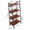 4 Tier Ladder Shelf, Rustic Bookshelf Storage Rack, Wood Metal Freestanding Storage Shelves For Plants, Display Shelves For Living Room Office - 3 of 4