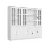 Famapy White Modular Storage Cabinet Pantry  Multifunctional Tempered Glass Cabinet - 3 of 4