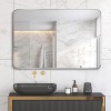 Silver Metal Framed Rectangular Bathroom Wall Mirror - Stylish & Durable - 2 of 4