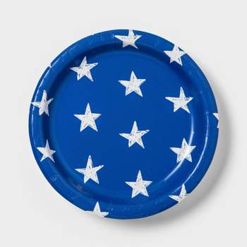 20ct 6.75" Paper Snack Plates Stars Blue/White - Sun Squad™