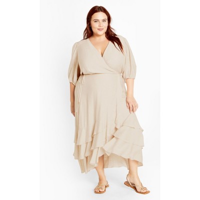 Women's Plus Size Bea Dress - oat | CITY CHIC