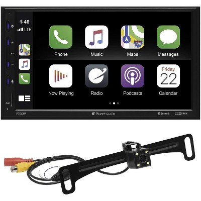 Planet Audio P70CPA-C Double DIN Bluetooth 6.75 Inch Touchscreen Multimedia Player with Apple CarPlay, Android Auto, and Backup Camera