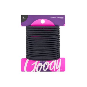 Goody Ouchless Elastic Hair Ties - Black - 4mm - 17ct - 1 of 4