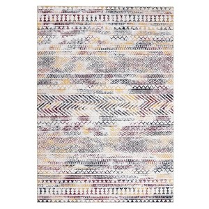Washable Modern Geometric Printed Rug Non Slip Low Pile Rug Soft Throw Floor Cover Foldable Indoor Carpet for Living Room Bedroom Playroom - 1 of 4