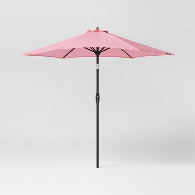 9' Round Outdoor Patio Market Umbrella with Black Pole - Threshold™