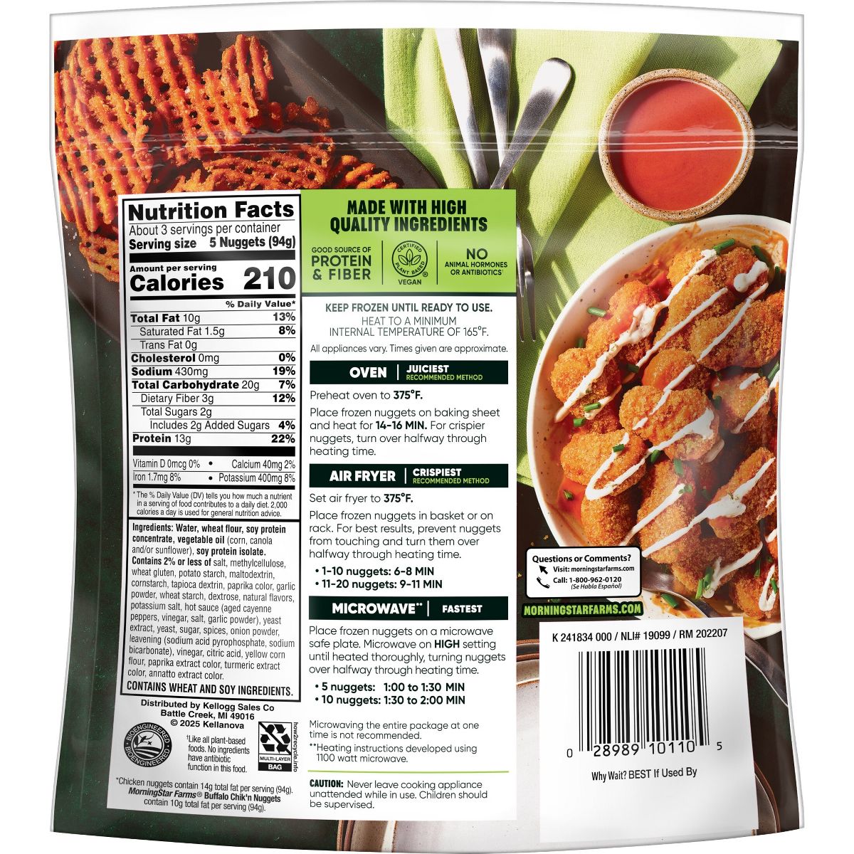 MorningStar Farms Veggitizers Frozen Plant-Based Chik'n Nuggets Buffalo - 10.5oz - thumbnail 2