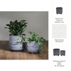 Sagebrook Home 2-Piece Set of Ceramic Planters Stylish Footed Plant Stand Set for Indoor or Outdoor - 4 of 4