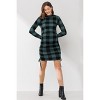 Hello Miz Women's Plaid Bodycon Side Ruched Long Sleeve Maternity Dress - 4 of 4