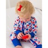 RuffleButts SoftSnooze Baby Girls Ruffle One Piece Convertible Pajamas - 4 of 4