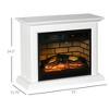 Yukimo Electric Fireplace Heater, Freestanding with Mantel, Dimmable Flame, Remote Control, 1400W, White - 3 of 4