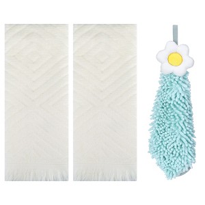 REGALWOVEN 3 Pcs Bathroom Soft and Absorbent Decorative Hand Towel - 1 of 4