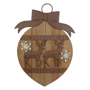 Northlight Rustic Reindeer Christmas Ornament Wall Sign - 17.5" - 1 of 3