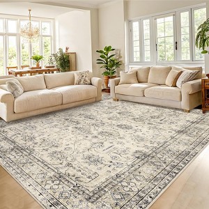 Washable Modern Stripe Area Rugs Contemporary Indoor Lightweight Low Pile Non Slip Carpet For Living Room Bedroom Soft Easy Care Floor Mat Home Decor - 1 of 4