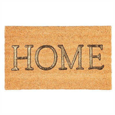 Evergreen HOME Metallic Rubber Inset Indoor Outdoor Natural Coir Doormat 1'4"x2'4" Brown