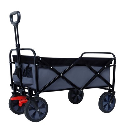 SKRAN Foldable Utility Garden Cart, 360 lb Weight Capacity Heavy Duty Portable Wagon with Wheels for Shopping,Camping,Garden,Outdoor
