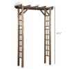 Aghana Digitals 7.5' Fir Wood Garden Arbor Arch with Pergola Top - Sturdy Outdoor Trellis for - 4 of 4