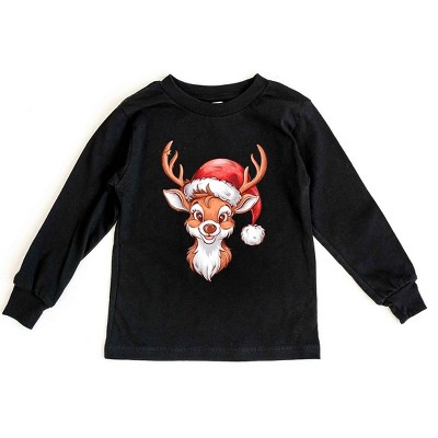 The Juniper Shop Cute Reindeer Head Youth Long Sleeve Tee