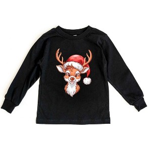 The Juniper Shop Cute Reindeer Head Youth Long Sleeve Tee - 1 of 3
