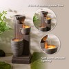 Teamson Home 28" Metal Fiberglass and Polyresin 3-Tier Cascading Fountain with Bowls Warm Gray - 3 of 4