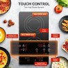 12 In Induction hob,1800W Induction Cooktop with 2 Burners, Child Lock,Residual Heat Warning, Timer, Bulit-in Countertop Stove Adjustable Temperature - 2 of 4