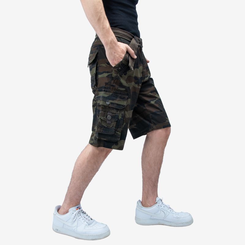 X RAY Men's Belted 12.5" Inseam Knee Length Cargo Shorts, 5 of 6