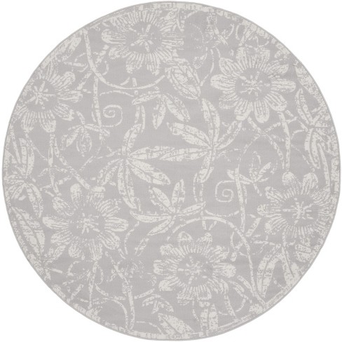 Nourison Whimsicle Whs05 Indoor Only Area Rug - Grey 5' X Round : Target