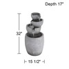 John Timberland Four Bowls 32" High Gray Faux Stone LED Cascading Floor Fountain - 4 of 4