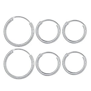 RMZ GOLD NYC Italian White Gold Endless Hoop Earrings (3 Pairs) - 1 of 3